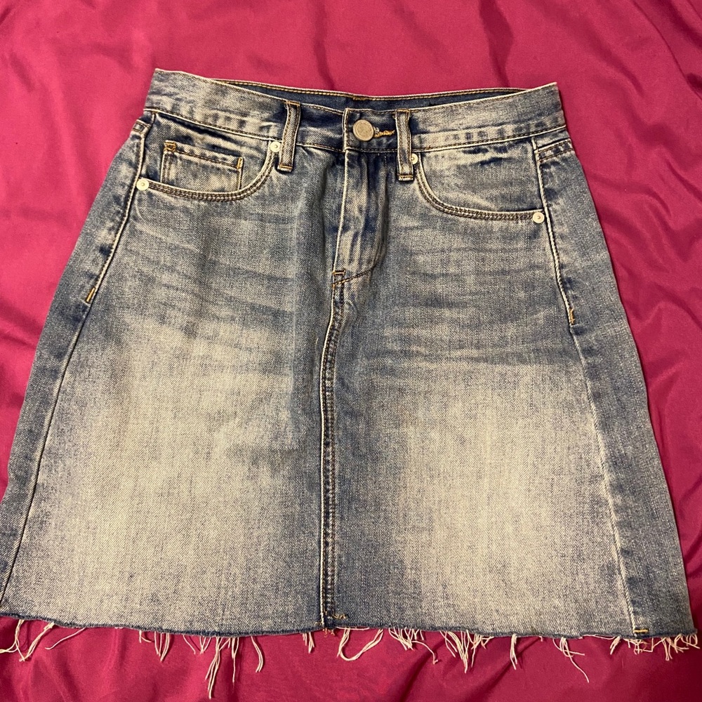 BLANK NYC light wash denim mini skirt